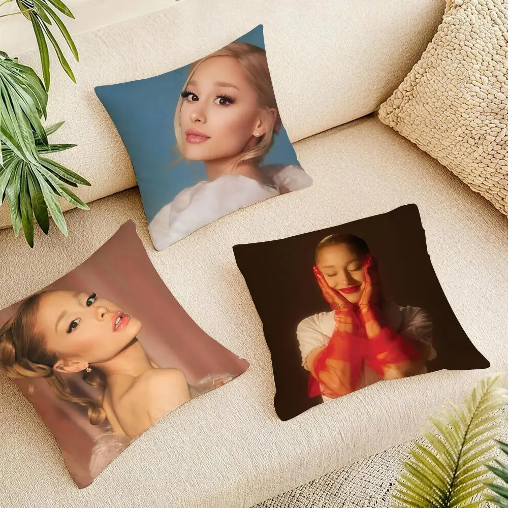 Pop Singer Ariana Grande Cushion Cover Short Plush Pillowcase, Washable Wrinkle Resistant Cover for Bedroom Gift