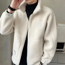 Solid Color Jacket Man Loose Cold Winter Coat for Men Clothing Fashion 2024 Aesthetic Vintage New In Luxury Padding Warm Deals