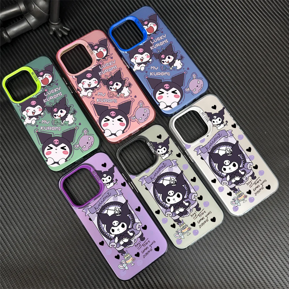 Miniso sanrio kuromi süße handy hülle für samsung galaxy s24 s23 s22 s21 plus ultra s20 fe a55 a54 a53 a52 imd laser