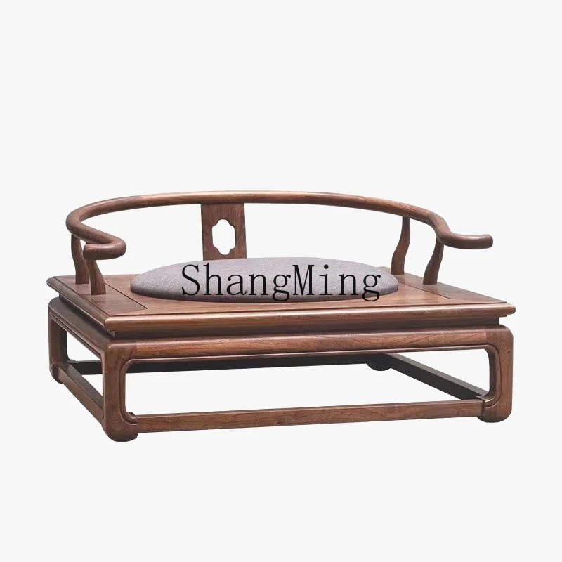 

ZYY Delicate Premium New Chinese Zen Chair Solid Wood Single Chair Cross-legged Meditation Stool