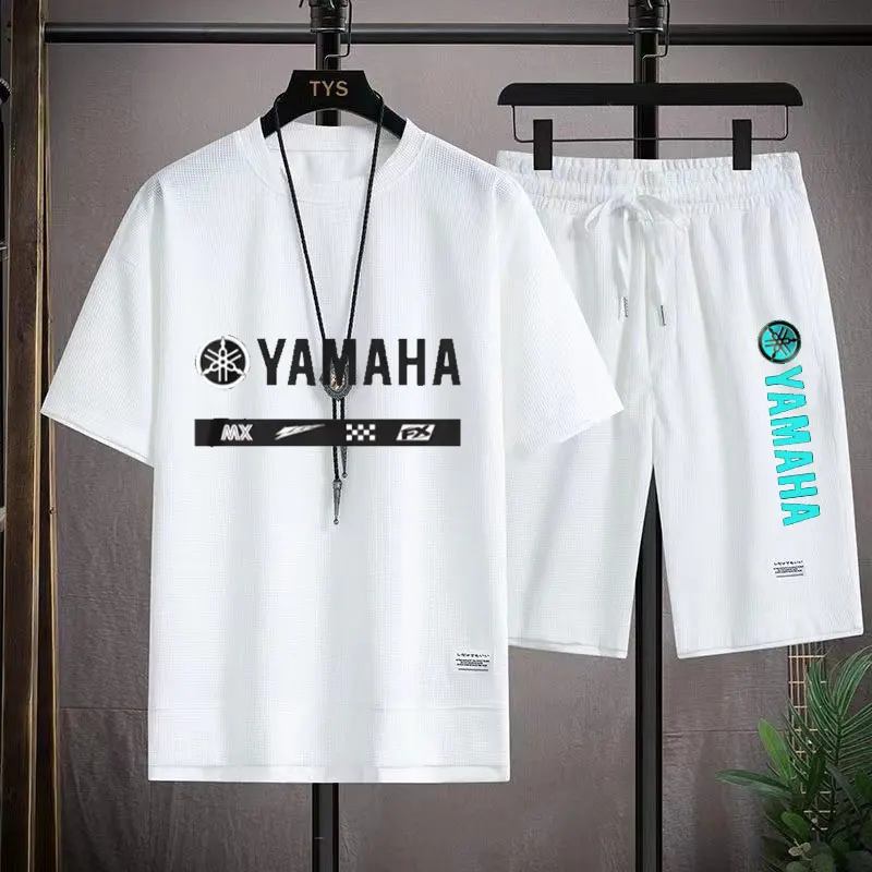 2026 new Yamaha motorcycle fleet set men's short sleeved sports suit super off-road T-shirt 2-piece set