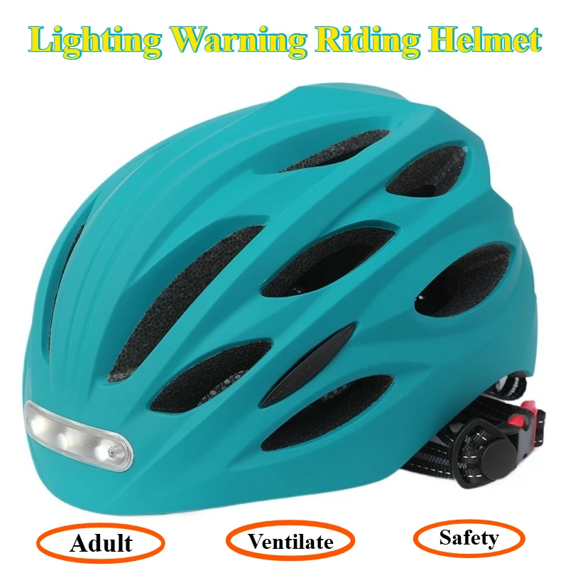

LED Ventilated Bike Helmet with Warning Light, Light Up Safety Helmet for Adult E-Scooter Cycling Skate Electric scooter helmet