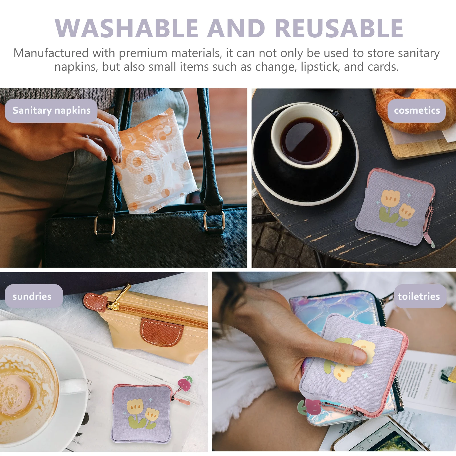 

Flower Design Sanitary Towel Holder Multipurpose Storage Bag Square Period Bag Portable Tampon Container Tampon Container