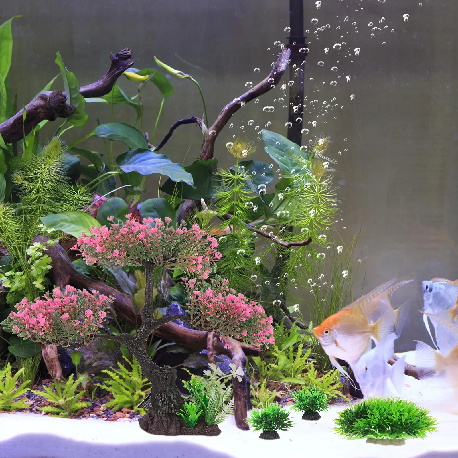 人工水槽植物1セット、リアルな水槽装飾、プラスチック製カメ水 - Aquarium Fish Variety のレビューと価格