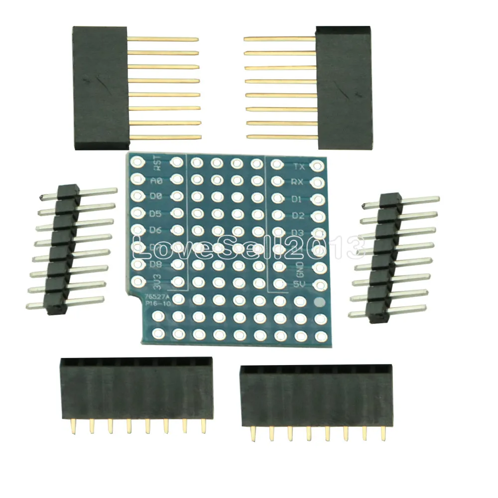 

ProtoBoard Shield for WeMos D1 Mini Double Sided Perf Extension Board Compatible for Arduino