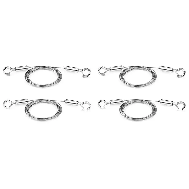 AB13-Adjustable Picture Hanging Wire 4PCS Mirror Frame Kit 2M X1.5Mm Heavy Duty Stainless Steel Wire Rope