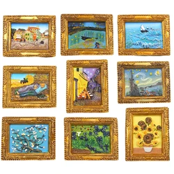 Van Gogh Painting World Famous Picture Frame 3d Fridge Magnets Starry Sky Sunflower Siesta Refrigerator Stickers Gifts