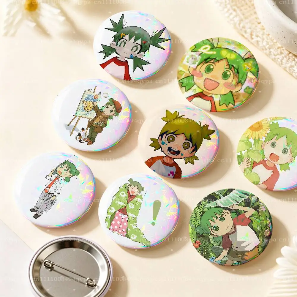 Y-Yotsuba Anime Pin Round Circle Shape Metal Button Pin Badge Pinback Decoration Gifts Clothes Decor