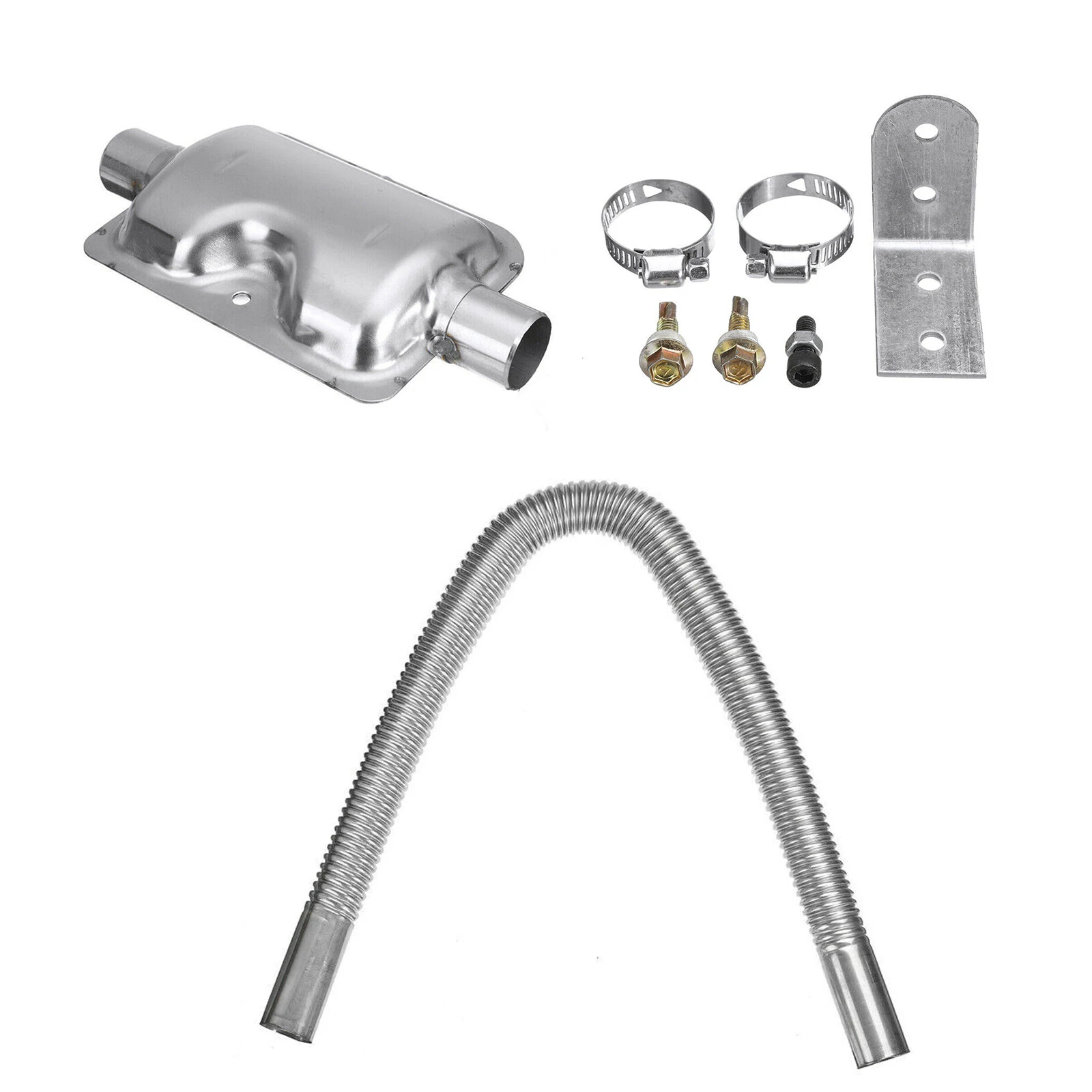 

Car Heater Exhaust Silencer Muffler Stainless Steel Straight Through Muffler 60cm Pipe 2.4cm OD for Webasto Eber