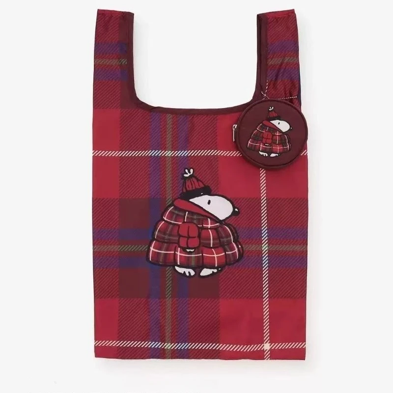 YOUMAI Snoopy Shopping Bag Two-Piece Set Kawaii Japanese cartoon Folding Storage Eco-Friendly Bag Exquisite Gift