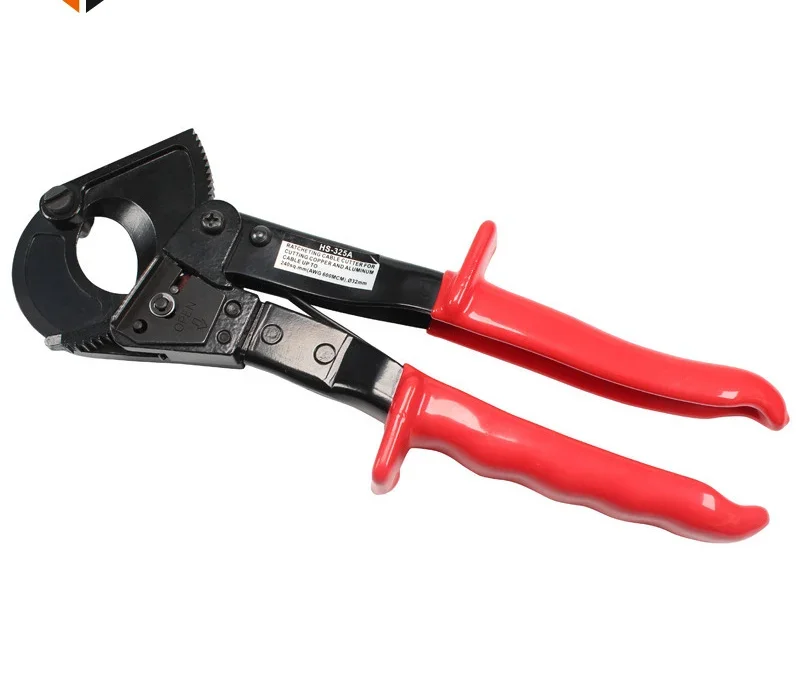 Tool HS-325A Labor-saving Ratchet Cable Cutter, Non Armored Insulated Copper Aluminum Wire Break Pliers