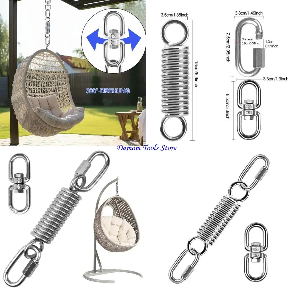 57BE High Strength Rotation Rotates Spring 304 Steel 250kg Weight Bearing Simple Installation For Yogas Hammocks Hanging Chai