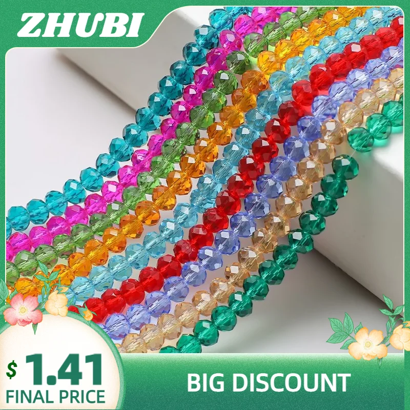 2/3/4/6/8/10/12MM Czech Glass Rondelle DIY Making Faceted Crystal Round Beads Crafts Material Jewelry Supplier Wholesale In Bulk