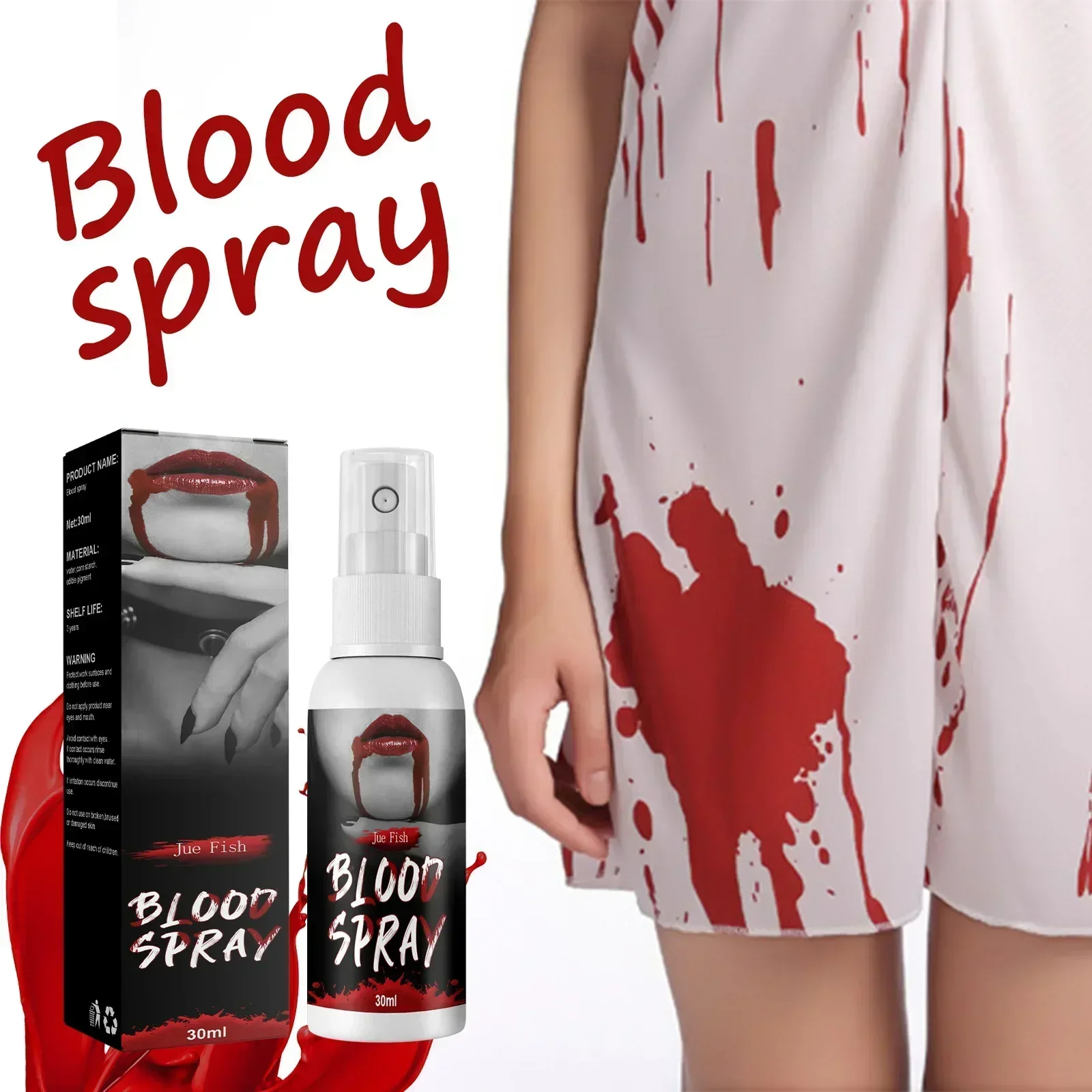 Spray de Sangre Falsa con Efecto Realista, Líquido de Color Real para Maquillaje de Halloween, Disfraces de Zombis, Casas Encantadas, Monstruos
