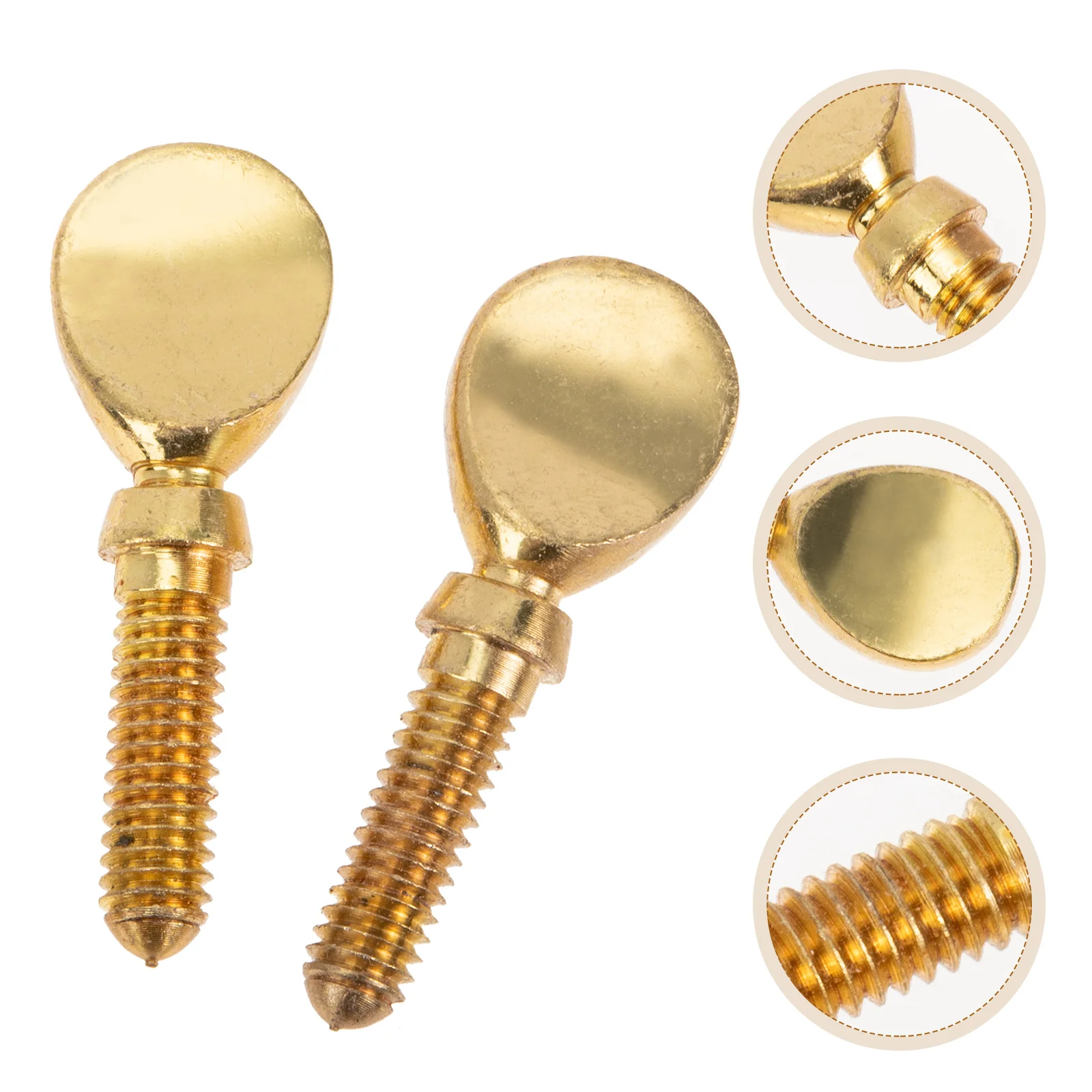 

2 Pcs Sax Screw Flute Parts Musical Instrument Saxophone 27x1cm Repairing Supplies Golden Metal Screws Practical Heads