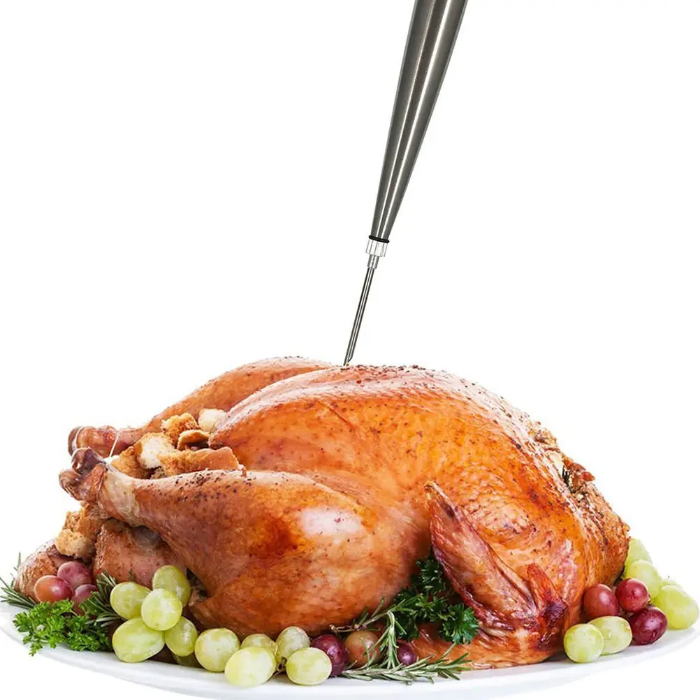1 Juego de Agujas Inyectoras de Sabor para Turquía, Inyector de Marinada de Alta Resistencia para Carne, Cerdo, Pollo, Barbacoa, Asados, Acción de Gracias, Navidad