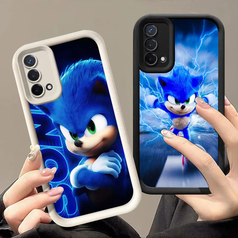 Cute S-Sonics H-Hedgehog Phone Case For OPPO A3 Reno 10 11 12 Pro 11F 12F A58 A78 4G A98 A3X 5G A15 A16 A17 A38 A53 A57 A60 A92