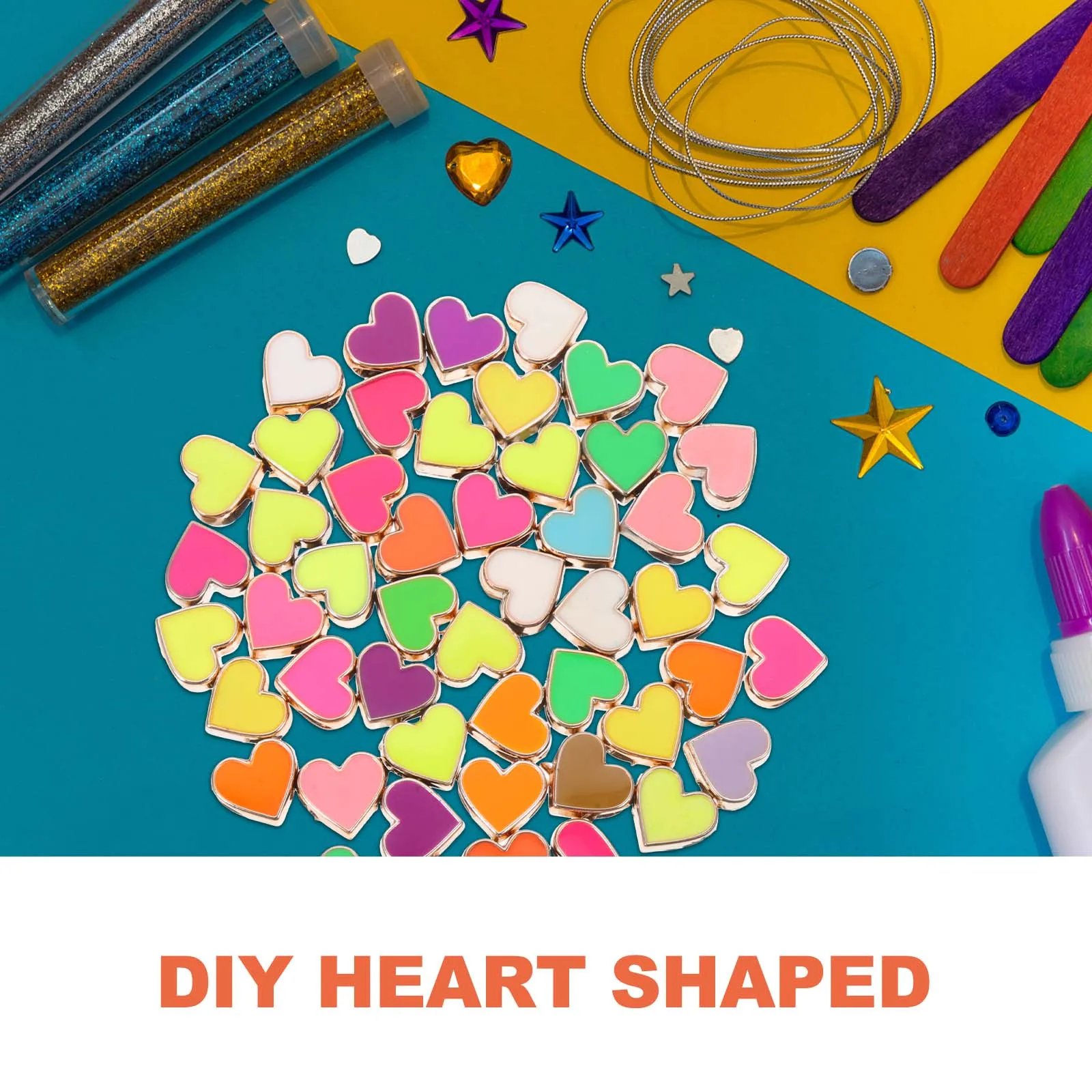 

50Pcs Heart Design Beads Resin DIY Jewelry Making Beads for Crafts Necklaces Bracelets Handmade Accessories Romantic Gift