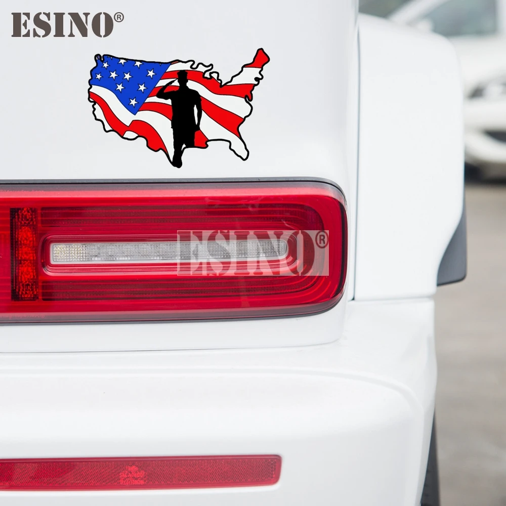 

Новая водонепроницаемая наклейка на кузов автомобиля из ПВХ, США, Америка, национальный флаг, карта, военный мультяшный узор, винил