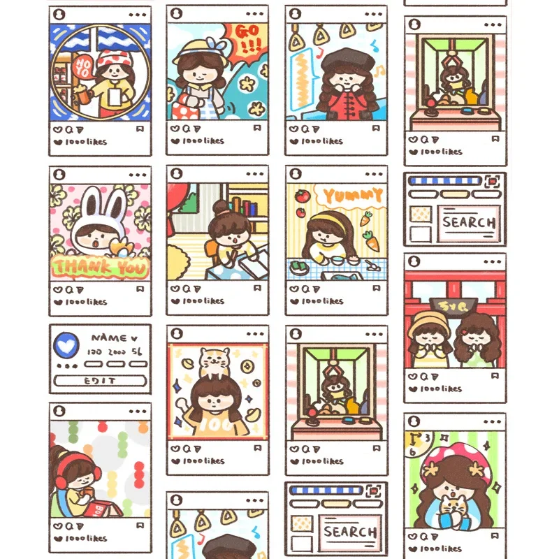 1 Roll 5M Washi Paper Tape Fat Planet 2.0 Season 3 Creative Cute Hand Book Album Journal DIY Decorative Stickers