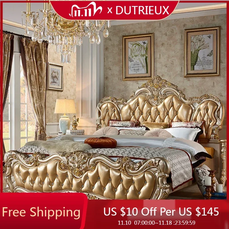 

Modern Luxury Bed Light Unique Wood Deluxe French Bed Light Double Lounge Somieres Y Marcos De Cama Bedroom Set Furniture