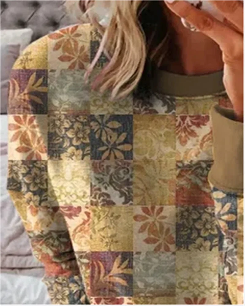 Женский пуловер с круглым вырезом и длинным рукавом