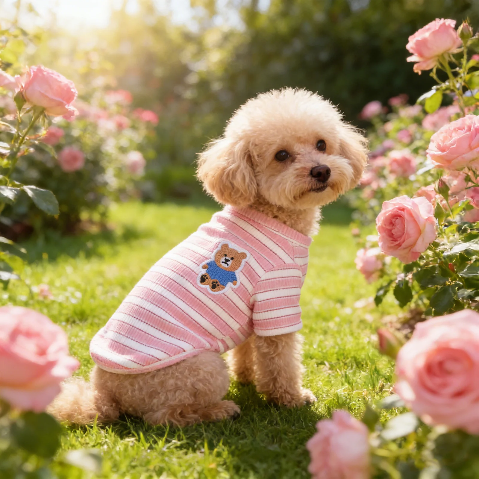 

Pet Striped Vest Casual Lightweight Comfortable Dog Clothes Cute Puppy Wear for Spring Summer Trendy Outdoor Tank