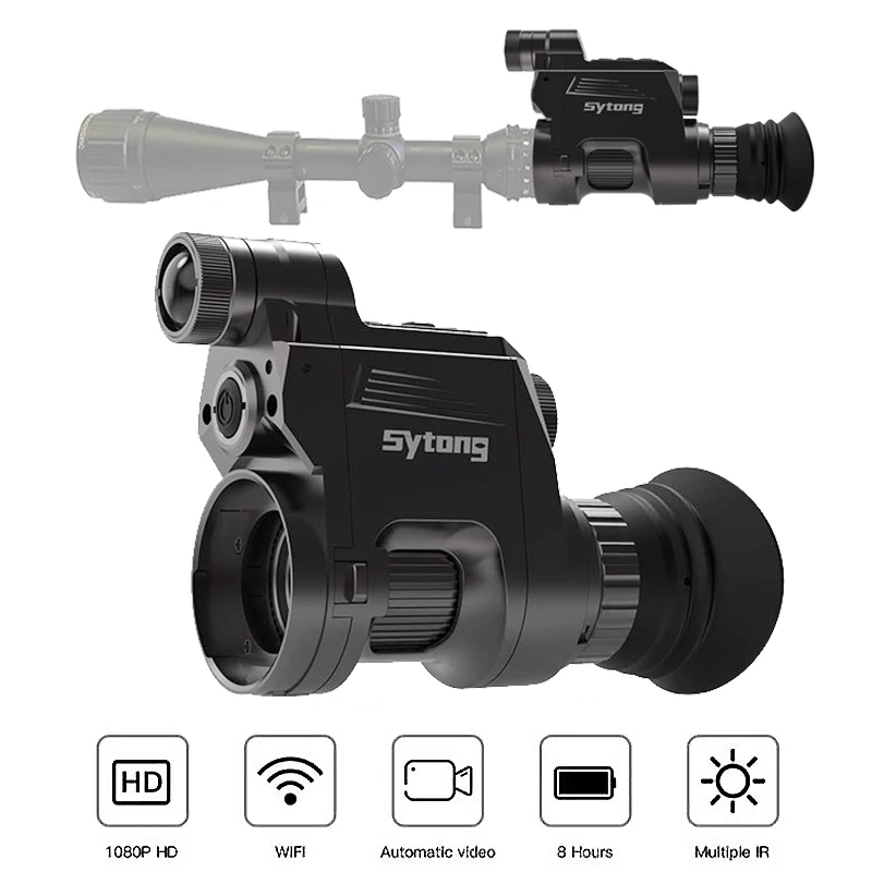 Sytong Night Vision Device HT-66 Digital Rifle Scope Withstand Mount Aiming Riflescope App WIFI Live Image Night Vision Scope