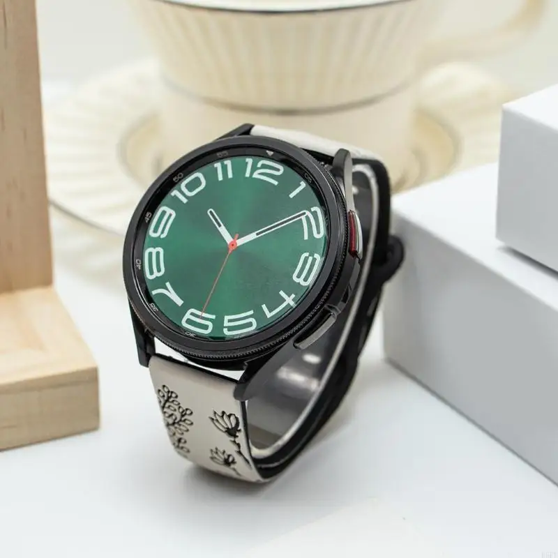 

R6FF 20mm Silicone Watch Straps Sports Wristwatch Band with Dandelions Pattern