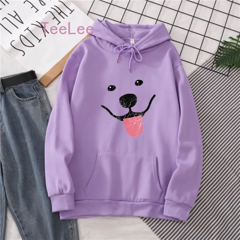 Smile Angel Samoyed Hoodie Women Unisex Sweatshirt Cartoon Long-sleeved Casual O-Neck Manga Print Cute Women Y2k Clothes