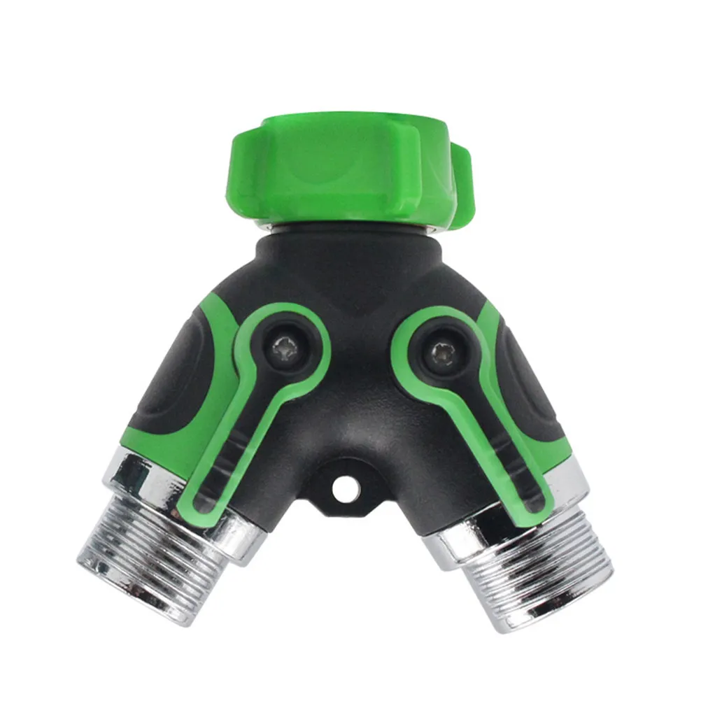 Garden Hose Splitter Three Quarter Inch NPT Thread Y Shape Valve Plastic Dual Outlet Irrigation Connector