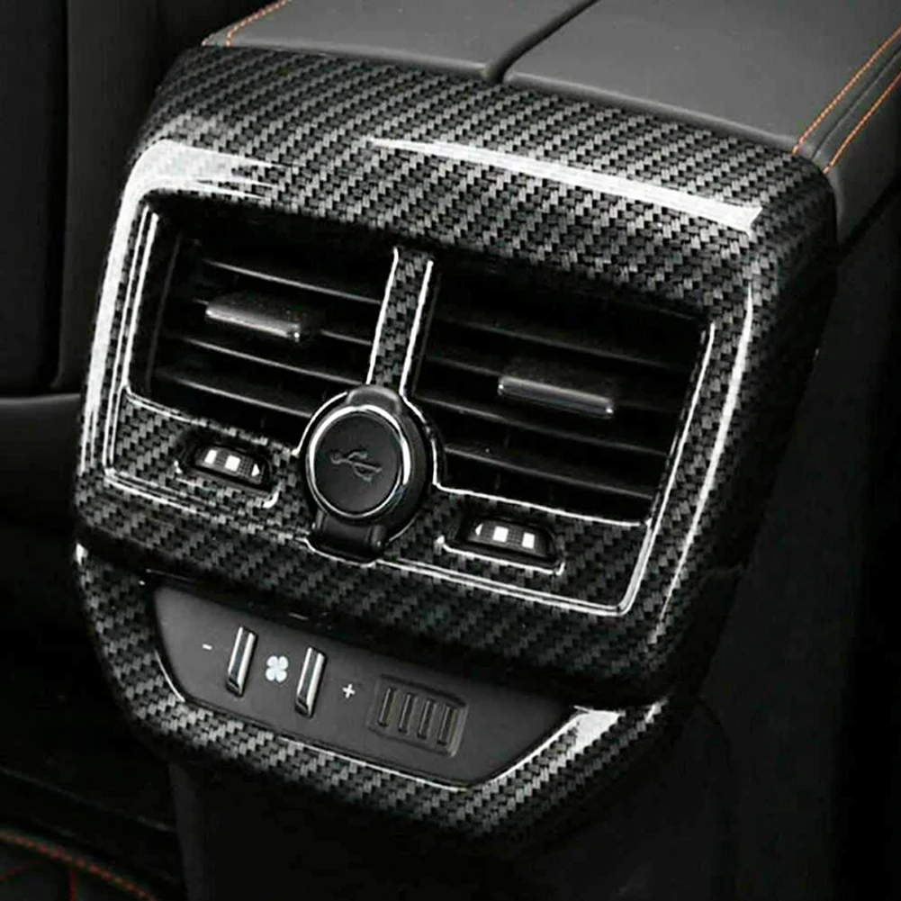 

Car Rear Air Conditioning AC Outlet Vent Decoration Cover Trim Car Styling For Peugeot 5008 2017 2018 2019 2020 Accessories