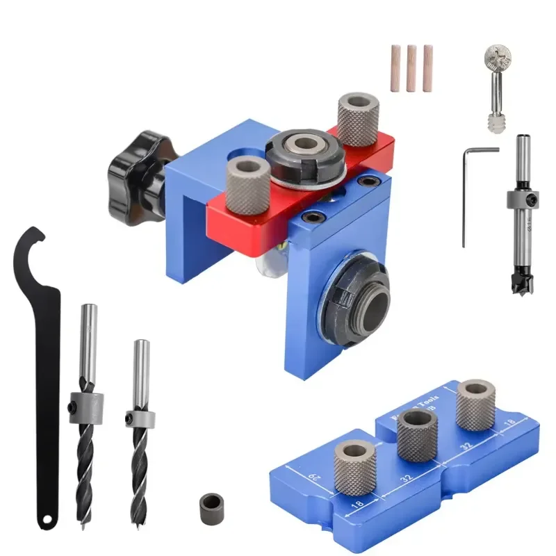 Woodworking Pocket Hole Clamp Kit Vertical Drilling Positioner Removable Furniture Connection Tool Bar Clamp Wood Hole Punch