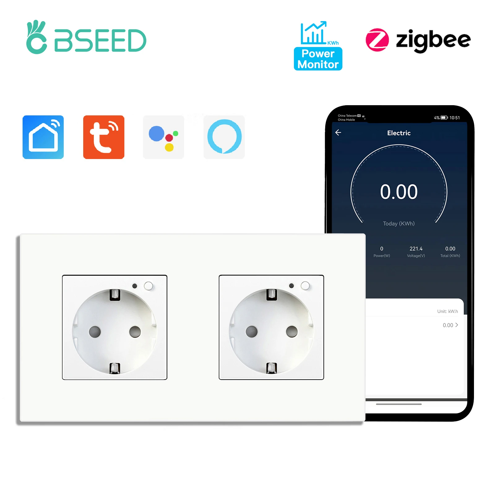 BSEED ZigBee Wandsteckdose 4