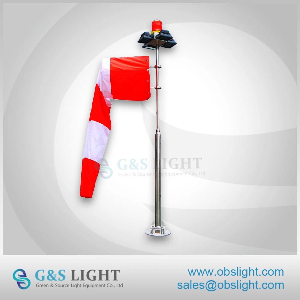 Stainless steel material FAA standard Windsock for helipad / helipad windsock / windcone with helipad lighting