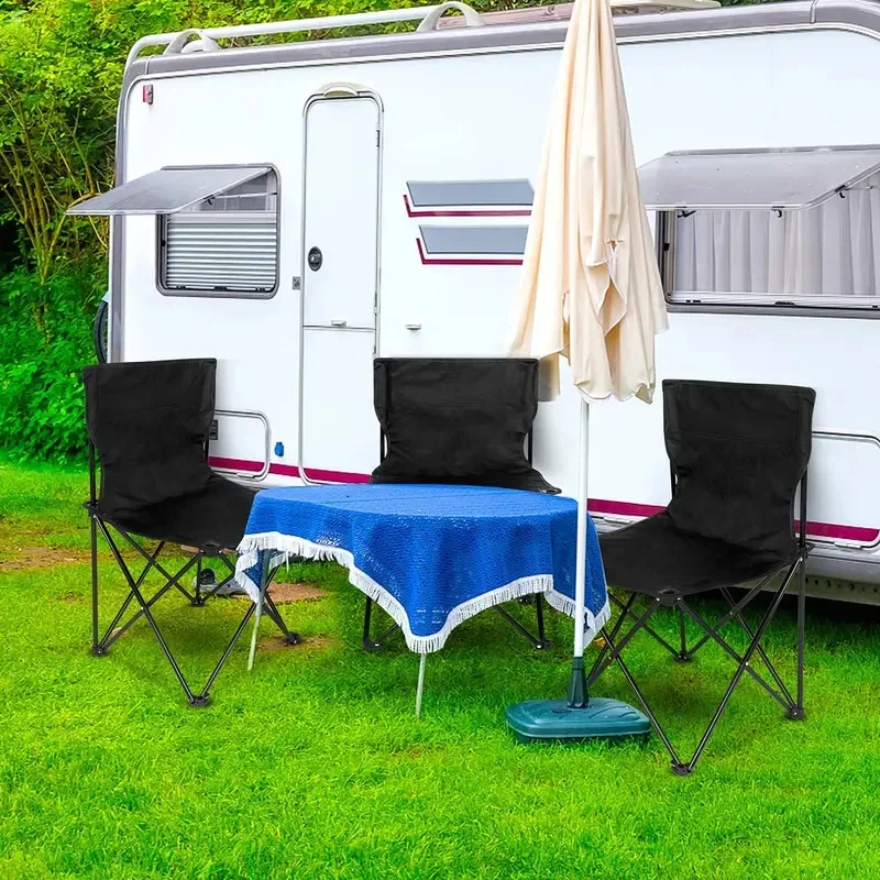 Faltbarer Leichter Outdoor-Loungesitz, Oxford-Stoff Campingstuhl mit Seitentasche für Strand & Angeln – Detail 1