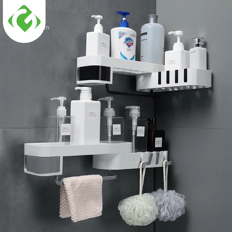 Corner Shower Shelf Bathroom Shampoo Shower Shelf Holder Kitchen Storage Rack Organizer Wall Mounted Type Bathroom Accessories