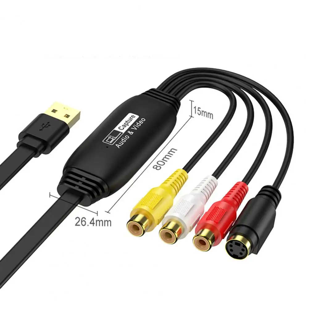 Video Capture Adapter Usb Video Capture Card Adapter 1080p Digital Converter for Vhs Vcr Tv Rca to Usb Connector Cable with Mac