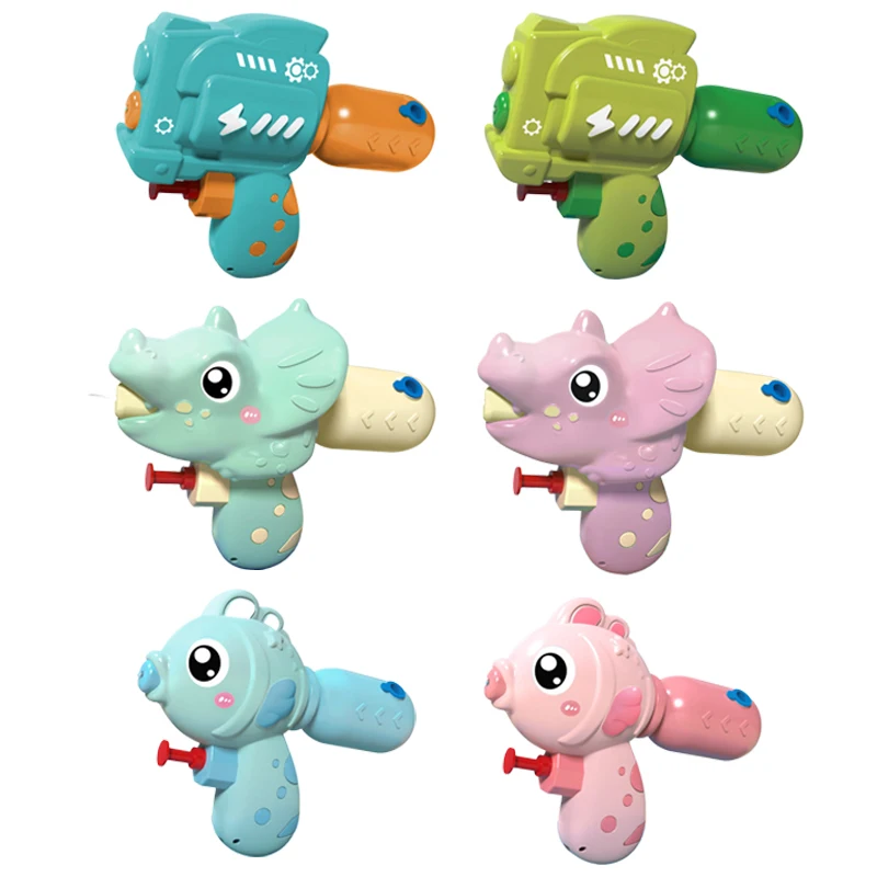Juguete de cocción de agua de playa de verano para niños, fiesta en la piscina, mini pistola de agua con tema de dinosaurio y pez payaso