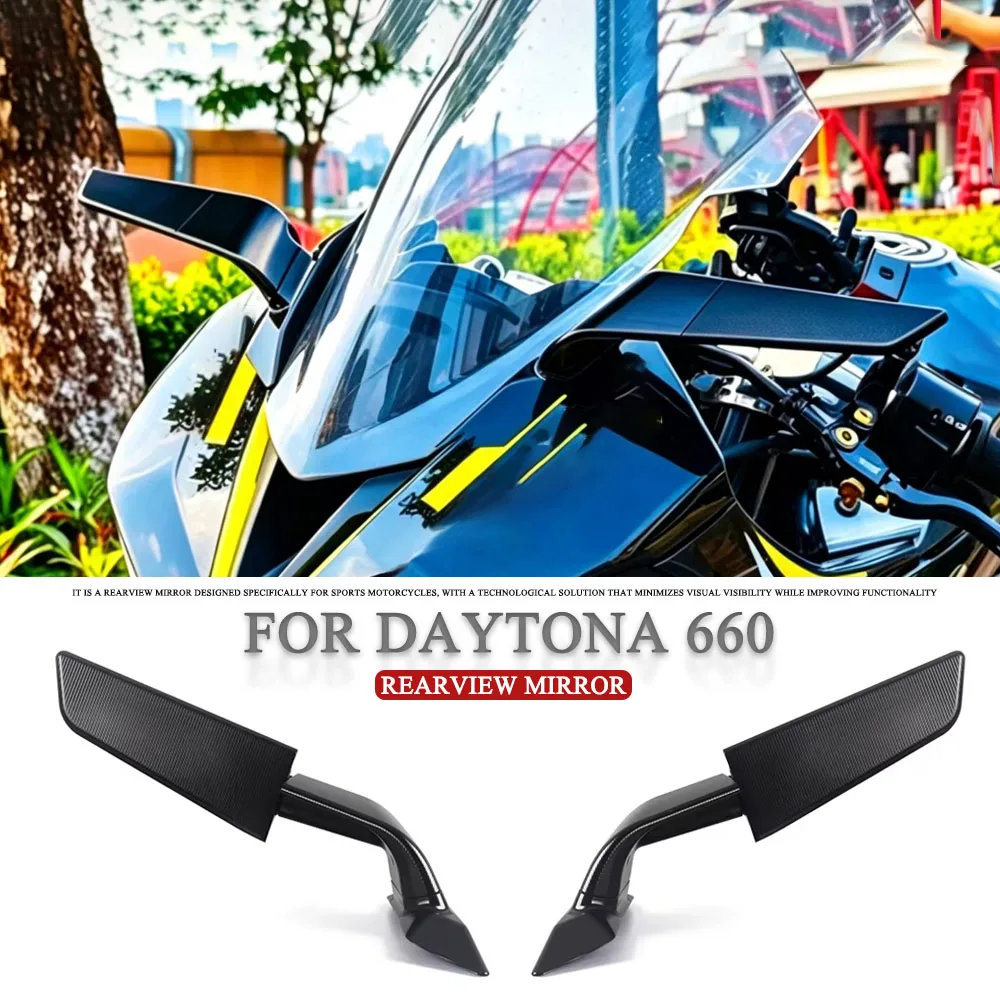 

Motorcycle Rearview Rear View Side Mirrors CNC Aluminum Rotate Adjustable Side Wing Kit Fit For Daytona 660 Daytona660 2024-2026