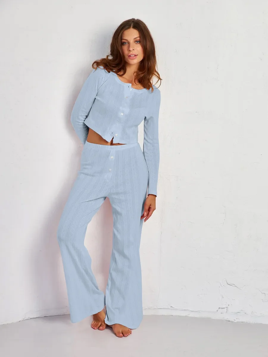 New Spring, Fall And Summer Fashion Long-Sleeved Pajamas Homewear Sexy Underwear Pajamas Homewear Air Conditioning Clothing