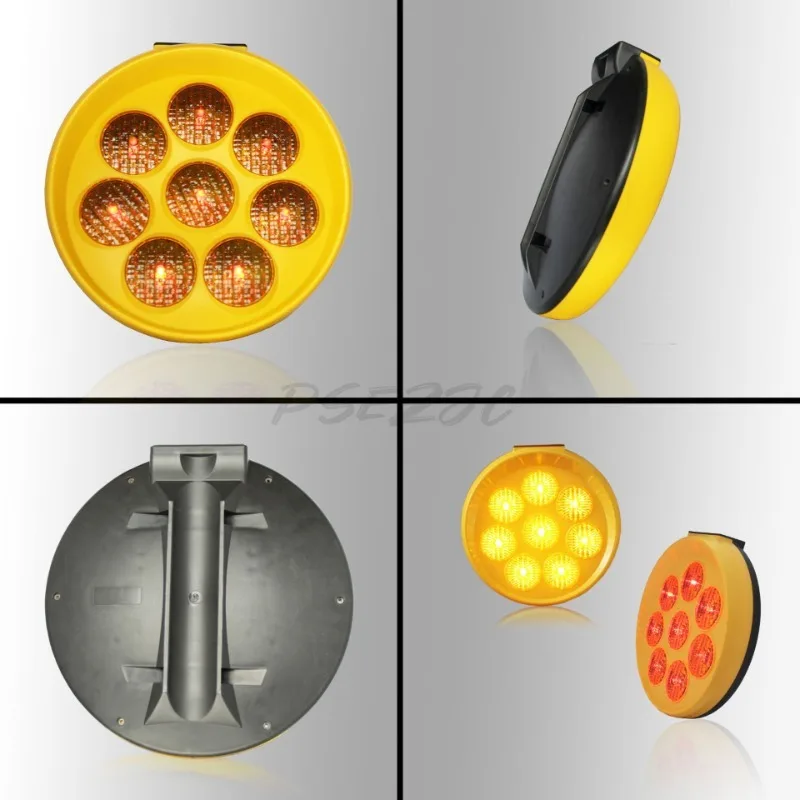 Sunflower Warning Light Night High Brightness Circular LED Roadblock Road Safety 8 Lights Solar Flashing