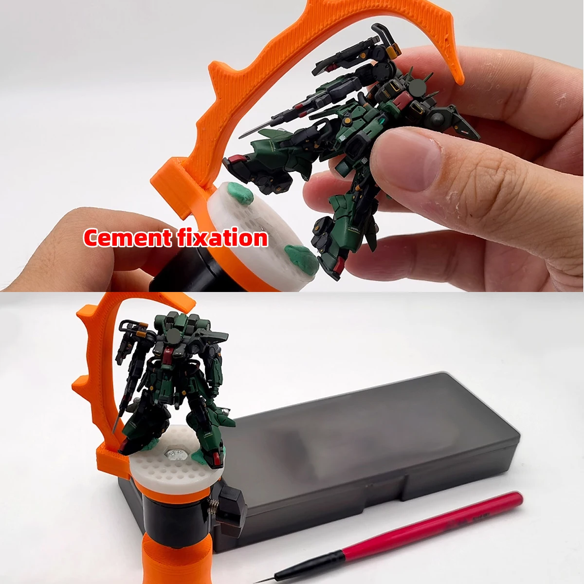 Modellbau-Miniatur-Malwerkzeuge Figurenmalerei-Griffhalter Clip-Ständer Bauvorrichtung 360 ° Schwenkbarer, drehbarer Skalenadapter für alle Waagen – Detail 3