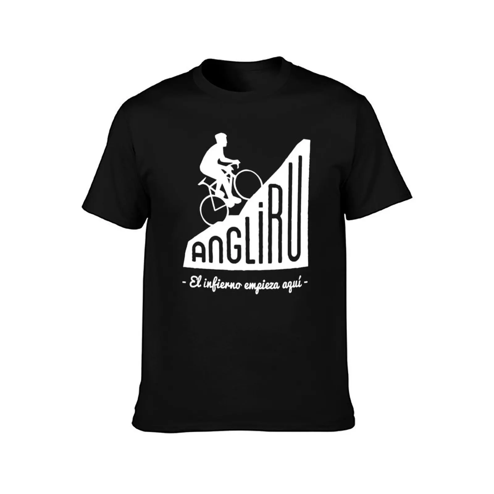 Angliru climb _quot_El infierno empieza aquí_quot_ cycling Vuelta Espa?a T-Shirt, Summer Casual Cotton Tee, Unisex Men Women