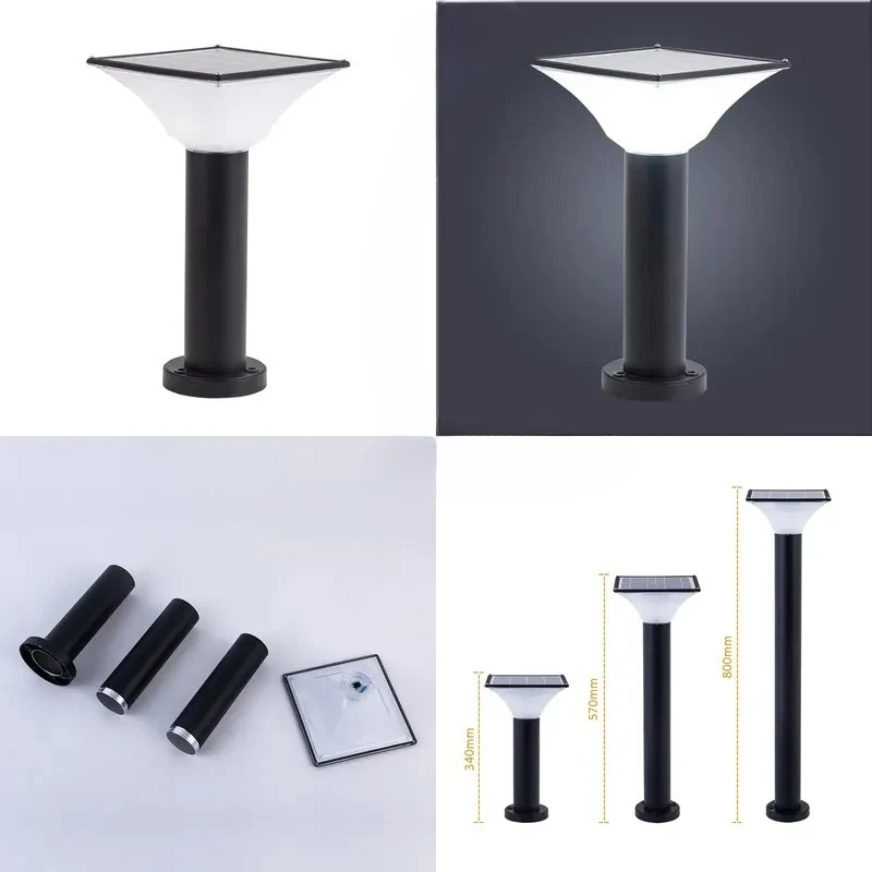 Outdoor Waterproof Solar Lamp Post Light for Fences Decks Patios Porches Passages
