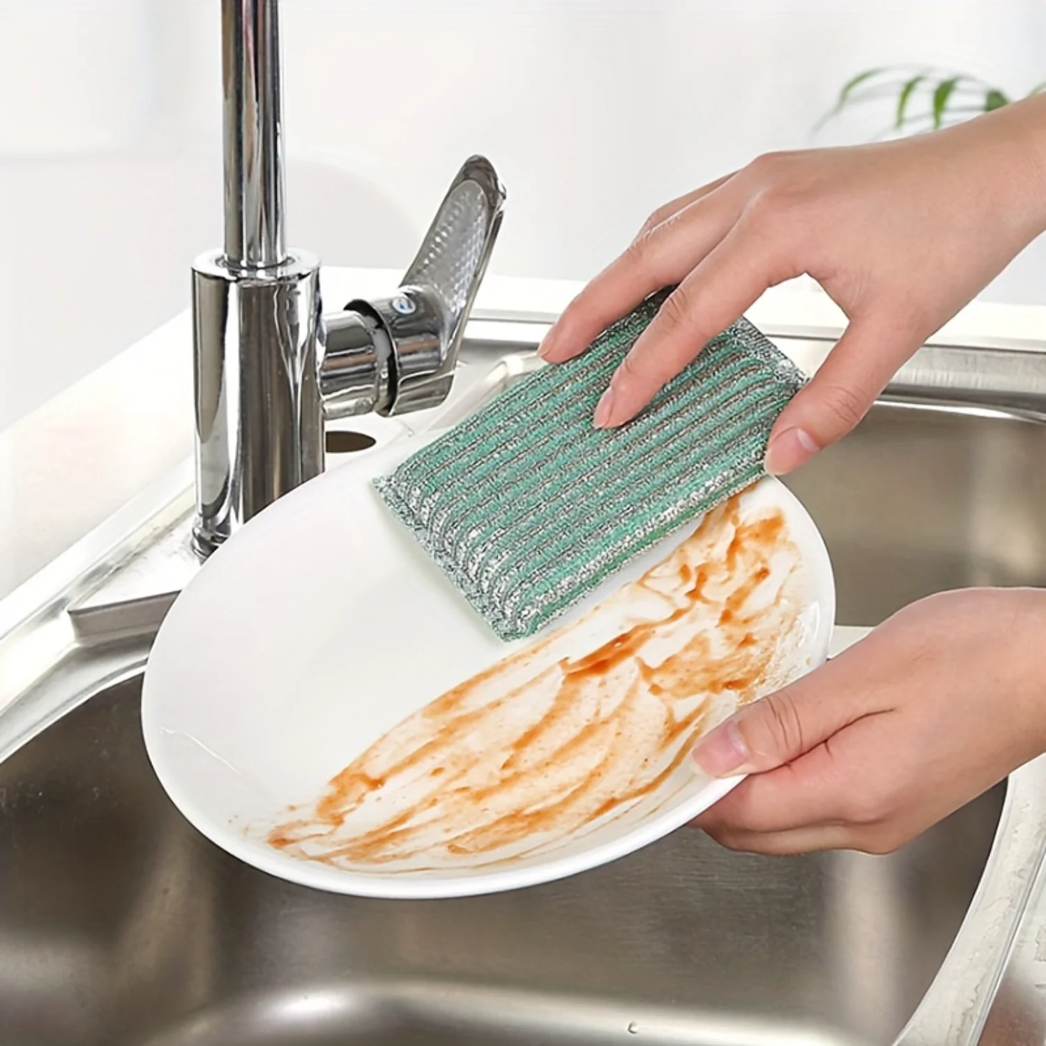 Cleaning Set  Includes Double-Sided Dishwashing Sponge, Scouring Pad, Absorbent Dishcloth, and Pot Scrubber - Ideal for Decontam