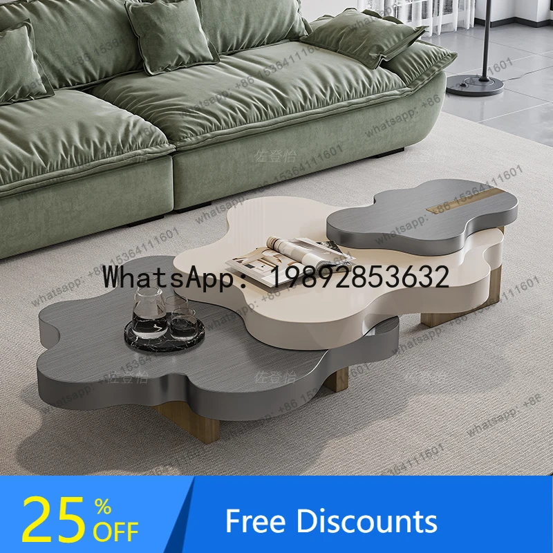 

Cloud coffee table irregular shape special-shaped villa high-end stainless steel living room household coffee table