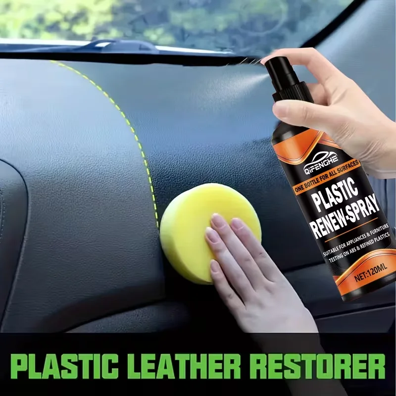 

QiFENGHE Renew-Spray – All-in-One Plastic Restorer for Car Interior & Exterior, Renews Faded & Whitened Trim, Restores Natural C