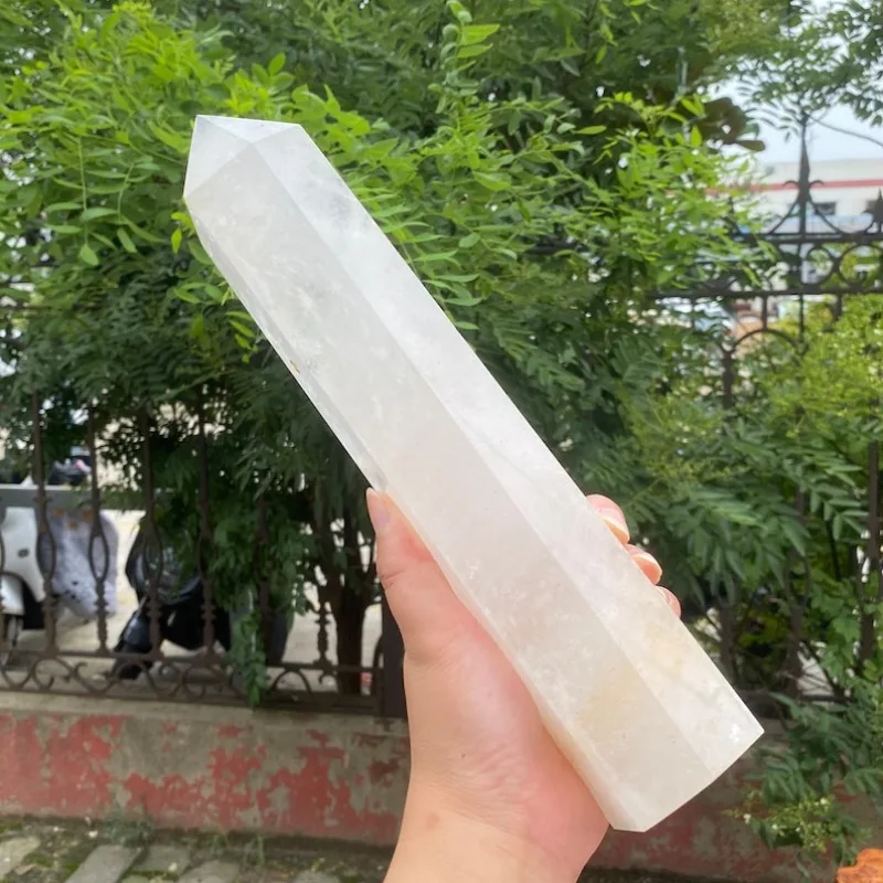 12‘’Natural Clear Quartz Obelisk,Crystal Tower,Quartz Wand Point,Pillar,Mineral Specimen,Reiki Healing,Crystal Chakra