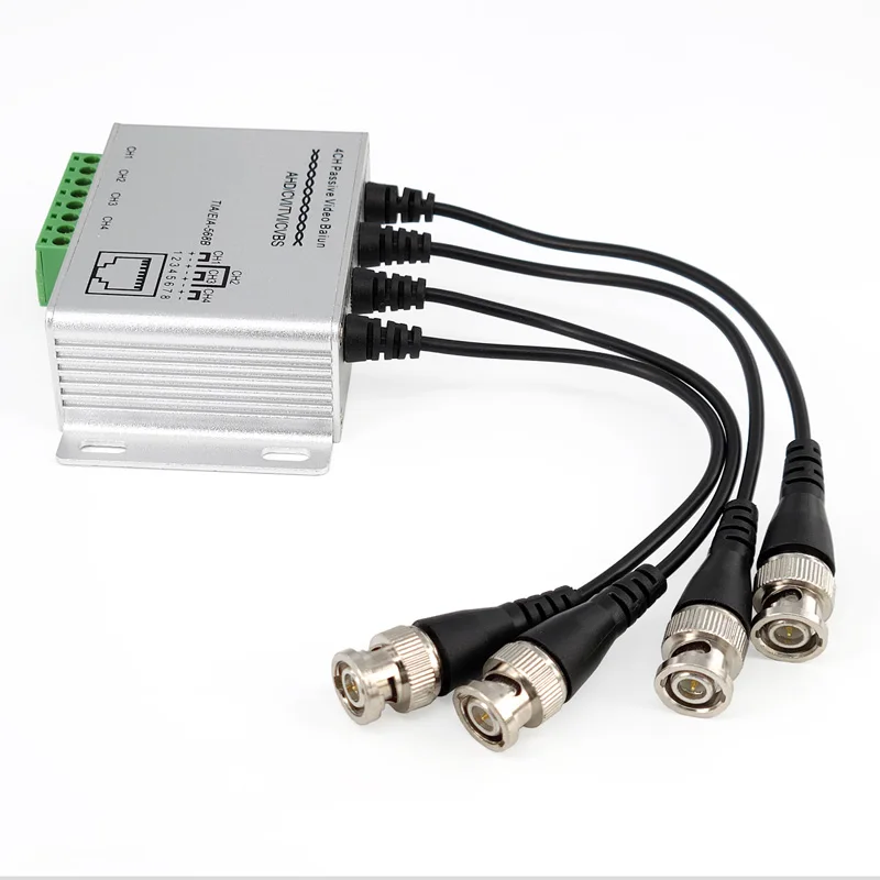 4CH  Passive Video Balun With Cable For Twisted Pairs Support HD-CVI/TVI/AHD Analog Signal by UTP Cable